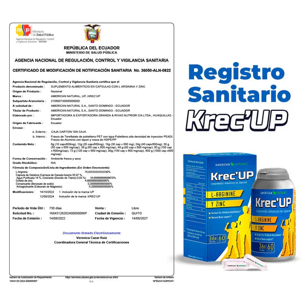 KreceUp American Natural - 60 Capsulas